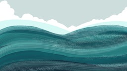 Illustration: Wellen und Wolken.