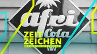 Historisches Reklameschild aus Blech von afri cola hängt an der Außenwand eines Kiosks