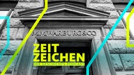 Schriftzug "M.M.Warburg & CO" in großen Lettern über dem Haupteingang des Bankhauses in Hamburg