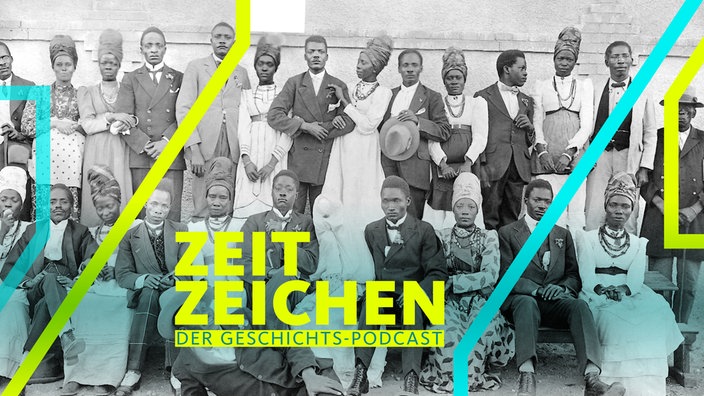 Mitglieder des Herero-Volksstammes feiern eine Hochzeit im europäischen Stil in Windhuk, der Hauptstadt des ehemaligen Schutzgebiets Deutsch-Südwestafrika