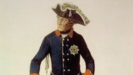 Friedrich der Große, Friedrich II. (der Große, 1712-1786) <König, Preußen> im Rock der Potsdamer Garde, Federlithographie nach Zeichnung von Franz Skarbina (1849-1910) <Maler, Deutschland> um 178