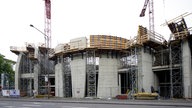 Blick auf die Baustelle der Zentralmoschee in Köln