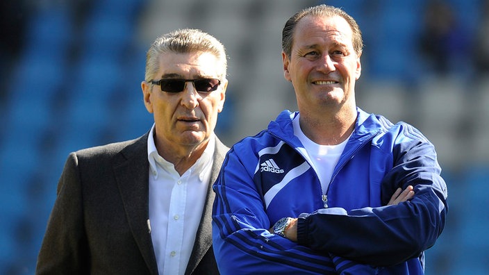 Rudi Assauer (links) mit Huub Stevens 