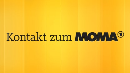 Gelber Hintergrund mit Schrift: Kontakt zum MOMA