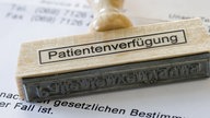 Stempel mit Aufschrift 'Patientenverfügung'