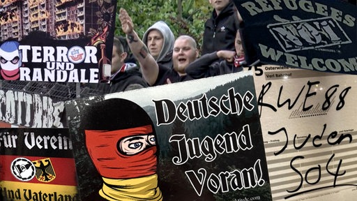 Collage: Wie Rechte (wieder) die Fußballkurven erobern