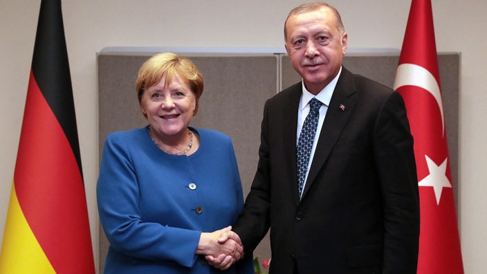 Bundeskanzlerin Angela Merkel und der türkische Präsident Recep Tayyip Erdogan am 23. September 2019 in New York.