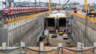 Baustelle beim "Tunnelportal West" in München (19.04.2023)
