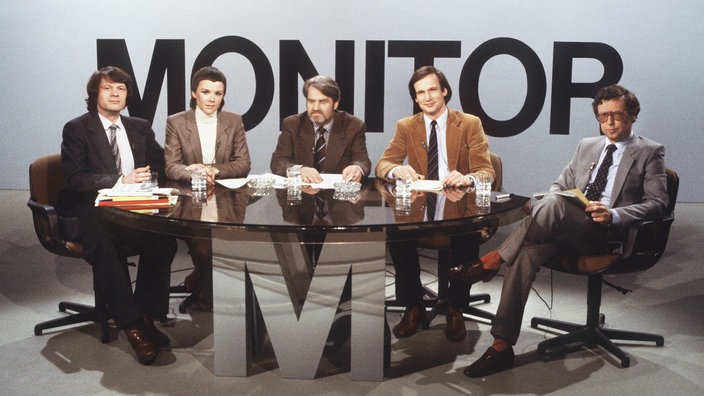 Volker Happe, Gabriele Krone, Redaktionsleiter Gerd Ruge, Wolfgang Landgraeber und Helmut Grosse (v.l.)