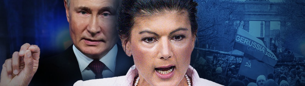 Sahra Wagenknecht und Puttin Collage