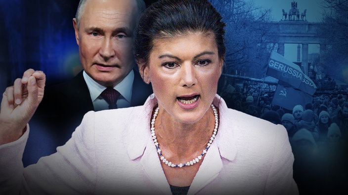 Sahra Wagenknecht und Puttin Collage