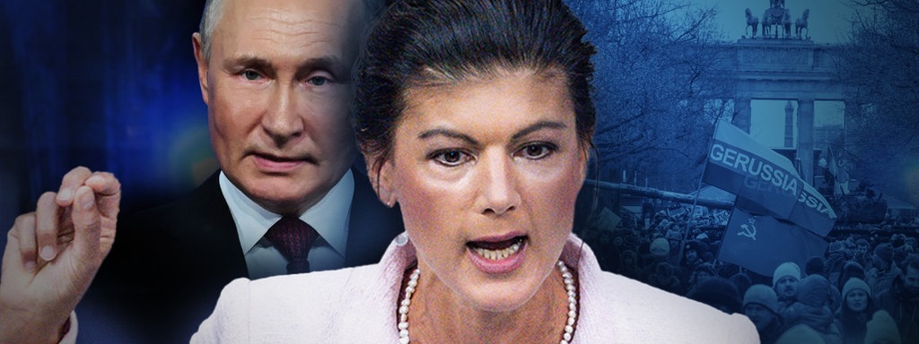 Sahra Wagenknecht und Puttin Collage