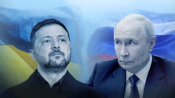 Porträts von Selenskyj und Putin