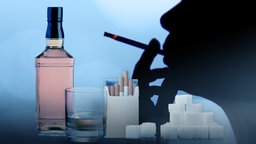 Schnapps, Zigaretten, Rauchende Person