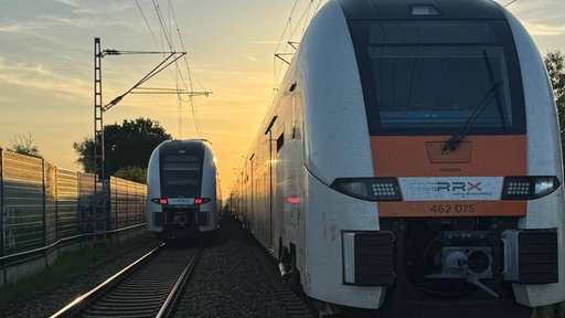 Zug und Ersatzzüg auf der Strecke in Düren