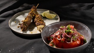 Tunesisches Schaschlik & fränkischer Tomatensalat