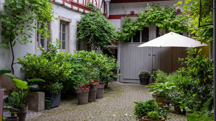 Innenhof von Iris Leonhardts Haus. 