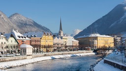 Blick auf das winterliche Bad Ischl