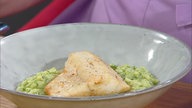 Cremiges Bärlauchrisotto mit gebratenem Zander