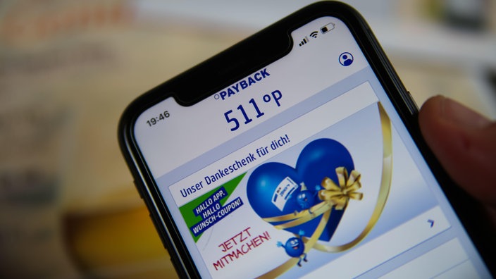 Die App "Payback" ist auf einem Smartphone geöfffnet.