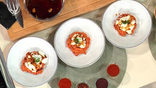 Rosenkohlsalat mit Bulgurrisotto