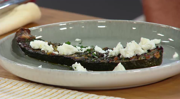Gebackene Zucchini mit Honig-Knoblauch-Butter