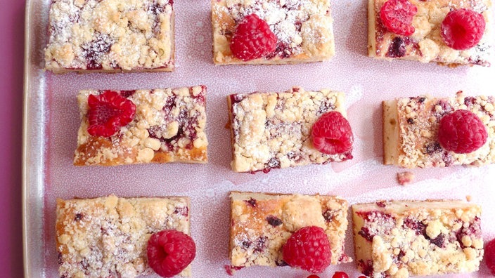 Schneller Himbeerstreuselkuchen