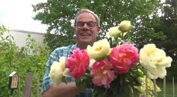 Markus Phlippen mit Pfingstrosen