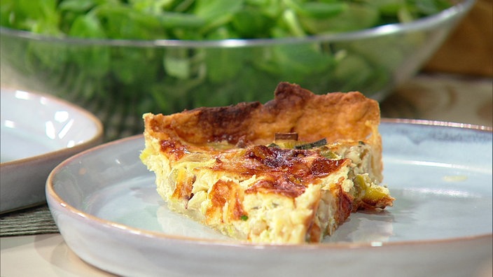 Maronenquiche mit Lauch, Bergkäse und Birne 