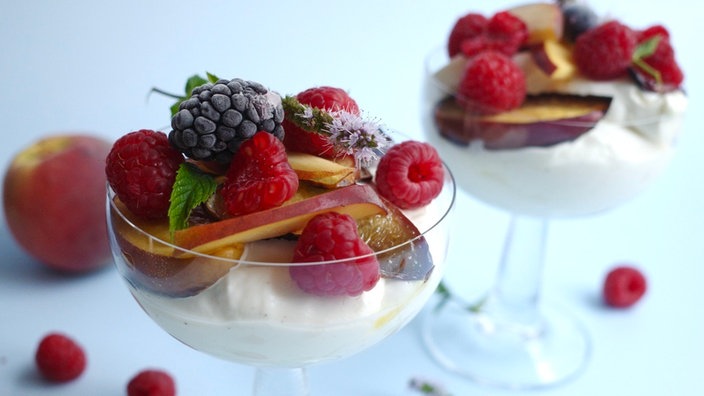 Pfirsich Melba im Glas 
