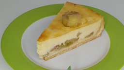 Rhabarberkuchen mit Vanillepudding