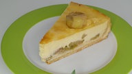 Rhabarberkuchen mit Vanillepudding