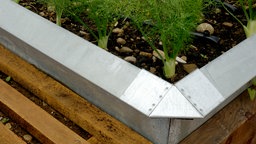 Schneckenzaun an einem Beet