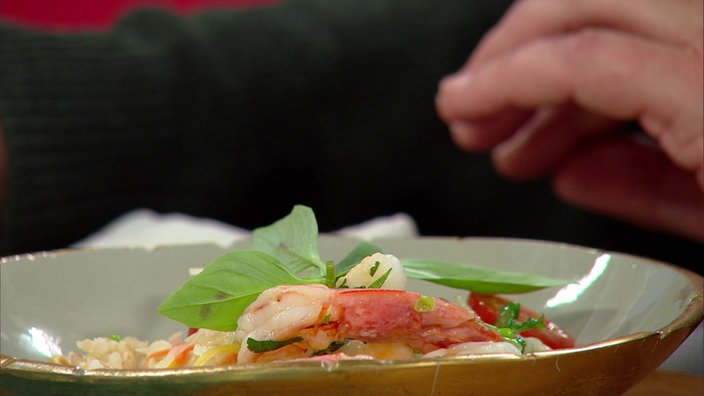 Som Tam Salat mit Garnelen