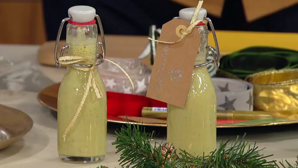 Winterlicher Vanillelikör mit Kürbiskernen