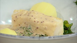 Winterkabeljau (Skrei) mit Senfsoße