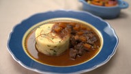 Lammragout mit Kartoffelpüree und Ofengemüse