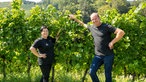 Stefanie Huber ihr Mann Josef  in den Weinbergen. 