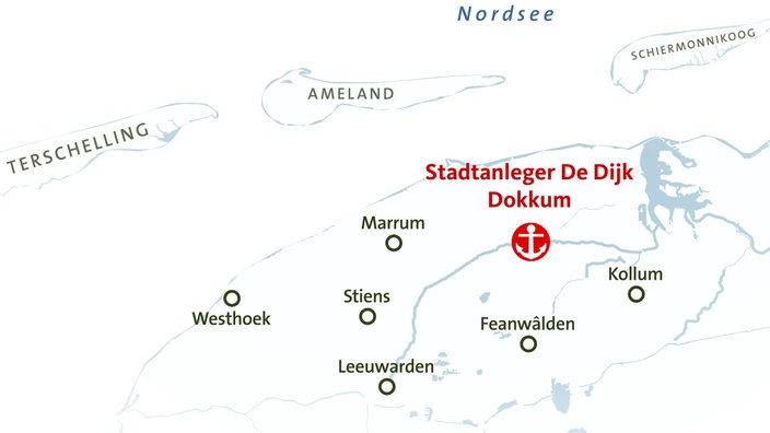 Karte der Anlegestelle in Dokkum