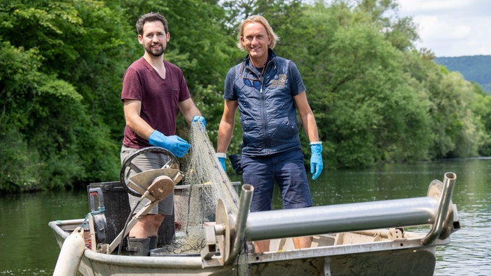 Frank Buchholz mit Thomas Weber auf der Mosel.