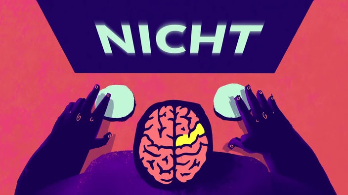 Illustration: Gehirn und "Nicht"