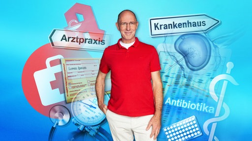 Montage: Thomas Ranft vor Richtungspfeilen Krankenhaus Arztpraxis