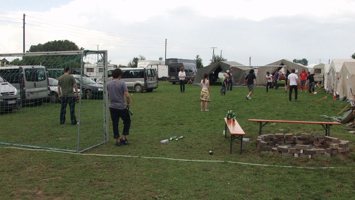 Fußball backstage beim Haldern Pop Festival