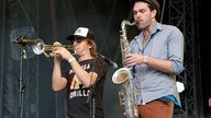 Trompete und Saxophon bei den Black Seeds