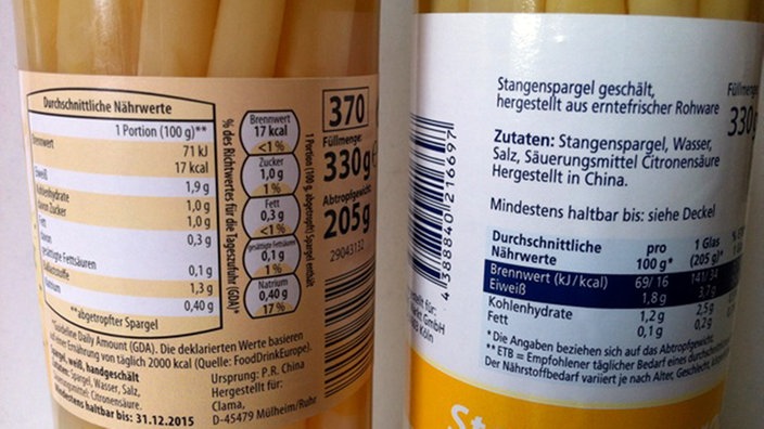 Spargel aus China in Gläsern