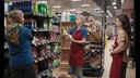 Filmszene im Supermarkt