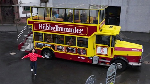 Ansicht des Hübbelbummler-Doppeldeckerbusses