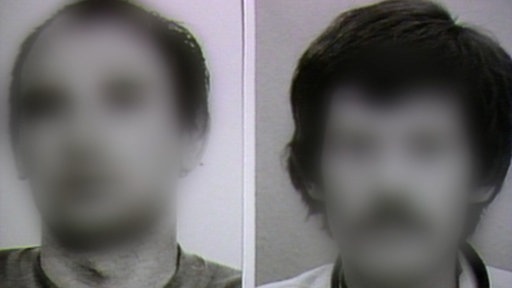 Unkenntlich gemachte Portraitfotos der beiden Geiselnehmer.