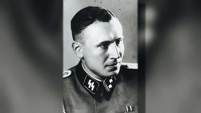 Nahaufnahme von Nazi-Verbrecher Karl-Friedrich Höcker.