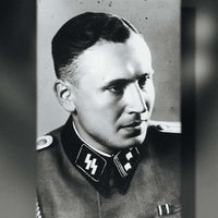 Nahaufnahme von Nazi-Verbrecher Karl-Friedrich Höcker.